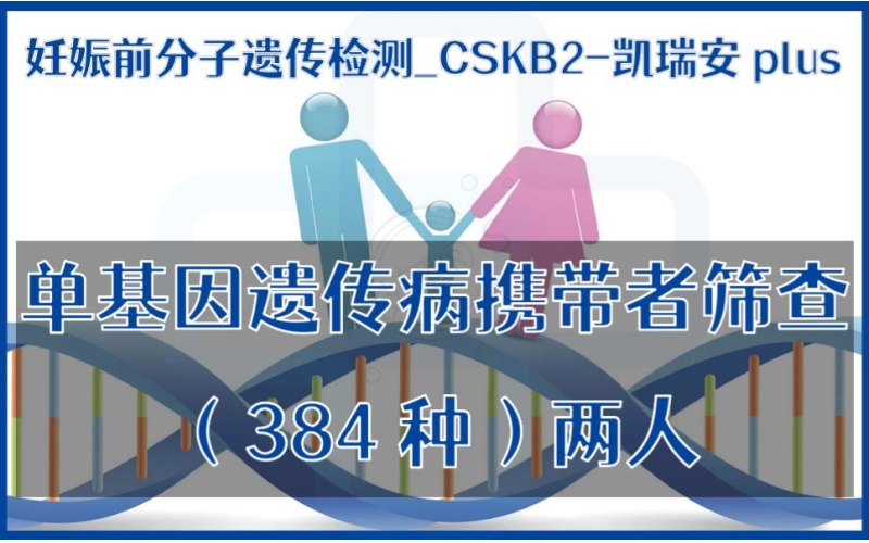 【妊娠前分子遗传检测】CSKB2-凯瑞安plus-单基因遗传病携带者筛查（384种）两人