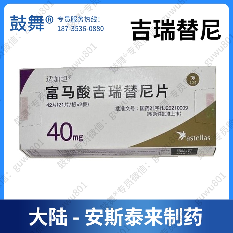 【日本安斯泰来制药】吉瑞替尼/吉列替尼Gilteritinib（适加坦 Xospata）大陆