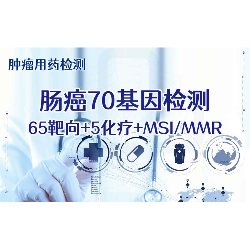 【肿瘤用药检测】肠癌70基因检测（65靶向+5化疗+MSI/MMR）